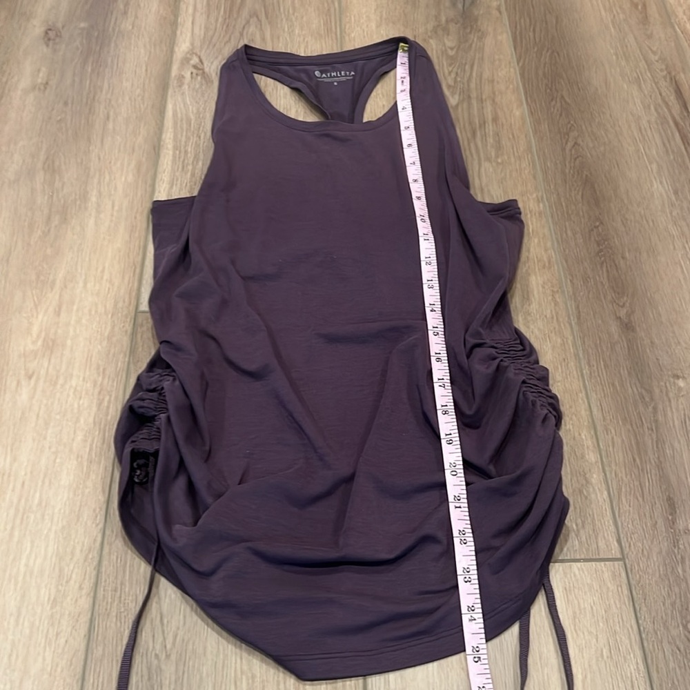 Athleta Racerback Tank Top Size Small Plum Purple Cinched Sides w/Ties - Picture 3 of 10